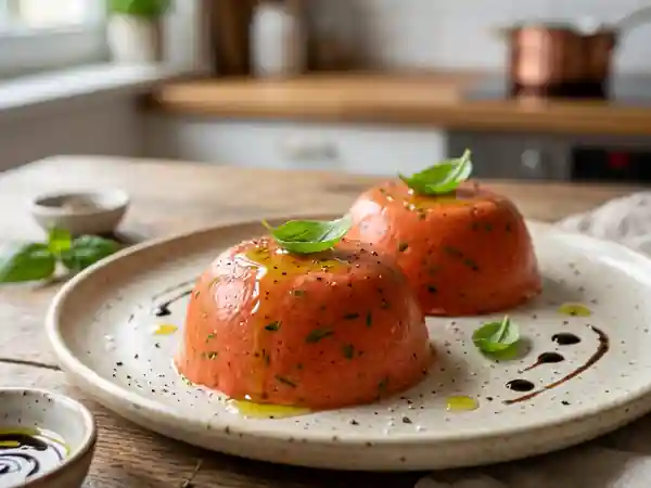 Bavarois frais à la tomate et basilic : recette légère et savoureuse - Photo de présentation