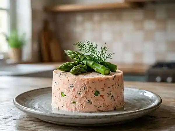 Bavarois Fondant Saumon et Asperges Croquantes - Photo de présentation