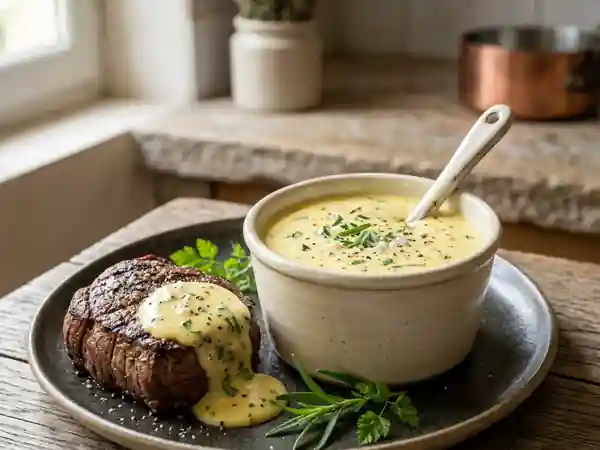 Béarnaise onctueuse à l'estragon frais - Photo de présentation