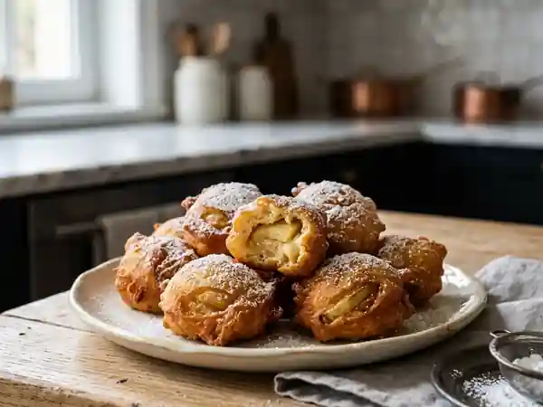 Beignets aux fruits moelleux et dorés - Photo de présentation