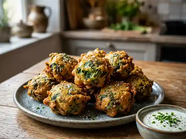 Beignets d'épinards croustillants et fondants - Photo de présentation