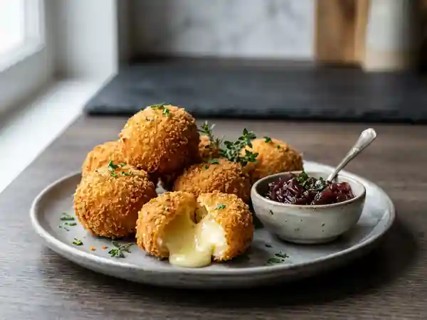 Brie frit au cœur fondant et croûte dorée - Photo de présentation