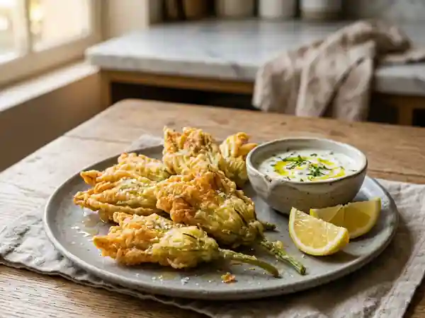 Beignets de fleurs de courgettes ultra-croustillants - Photo de présentation