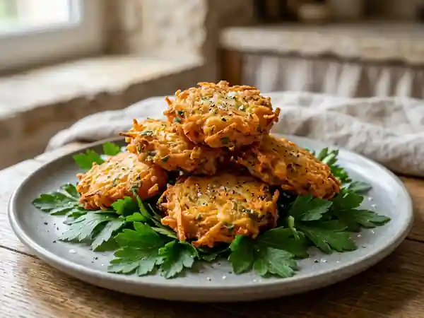 Beignets de carottes dorés et fondants - Photo de présentation