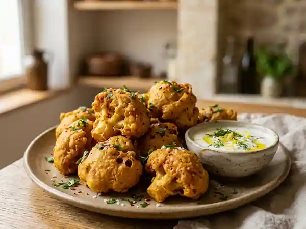 Beignets de chou-fleur marinés croustillants et savoureux - Photo de présentation