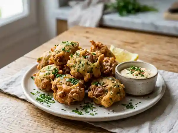 Beignets de crêtes de coq croustillants - Photo de présentation