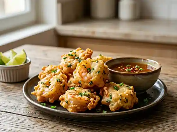 Beignets de crevettes croustillants à l'asiatique - Photo de présentation