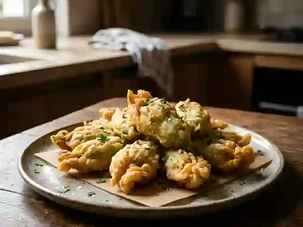 Beignets de fleurs de courgette croustillants - Photo de présentation