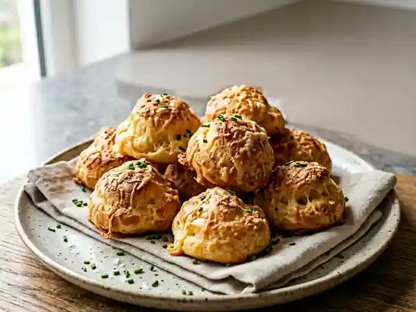 Beignets de gougères au fromage croustillants et fondants - Photo de présentation