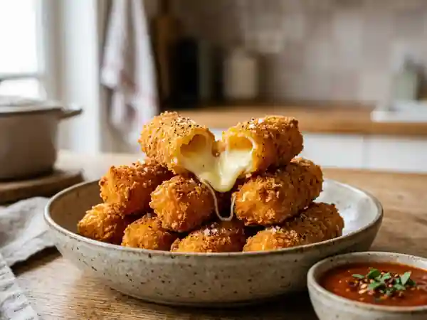 Sticks de mozzarella croustillants et coulants - Photo de présentation