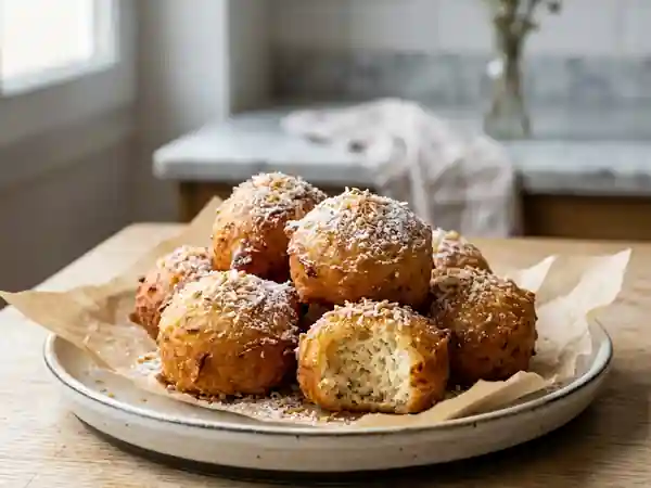 Beignets moelleux à la noix de coco : recette facile et gourmande - Photo de présentation