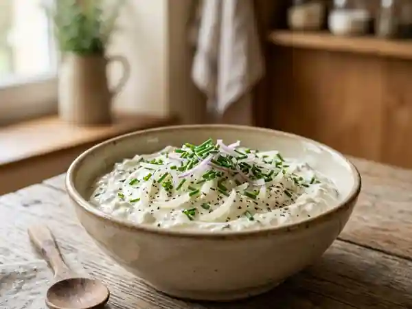 Bibeleskäs traditionnel alsacien : fromage blanc à la paysanne - Photo de présentation