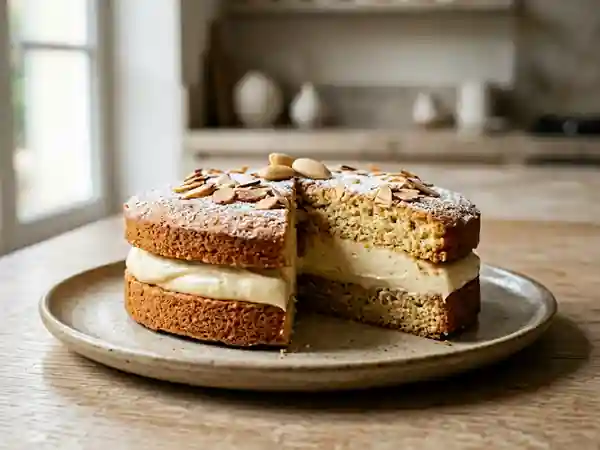 Succès fondant aux amandes et mousseline vanille - Photo de présentation