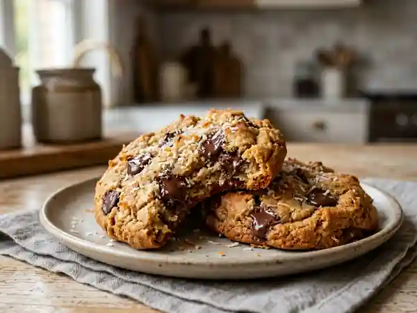 Biscuit moelleux à la noix de coco et pépites de chocolat - Photo de présentation
