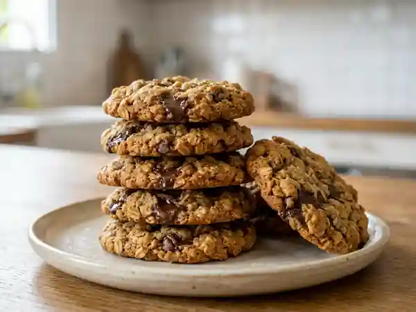 Biscuits Cowboy Gourmands aux Flocons d'Avoine et Pépites de Chocolat - Photo de présentation