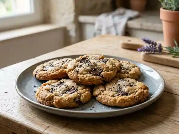 Cookies Croquants Lavande et Chocolat Noir - Photo de présentation