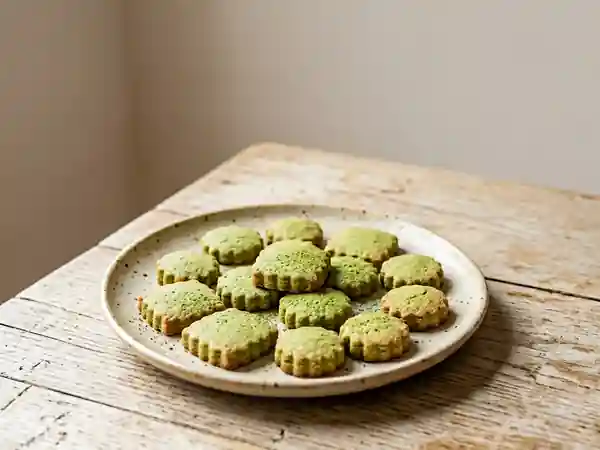 Sablés fondants au thé matcha et amande - Photo de présentation