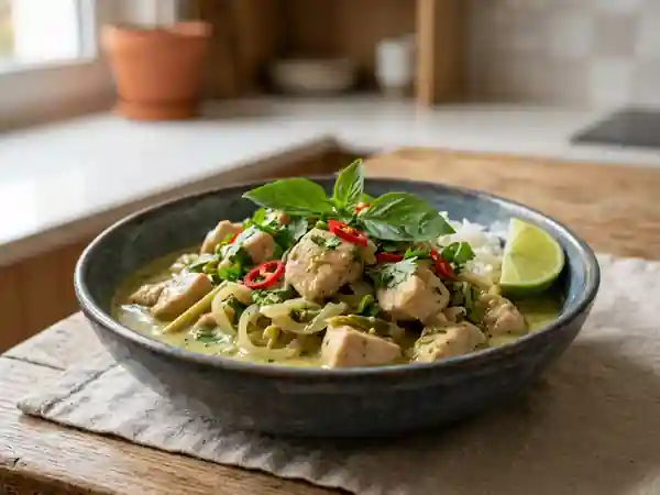 Poulet au curry vert et coco onctueux - Photo de présentation