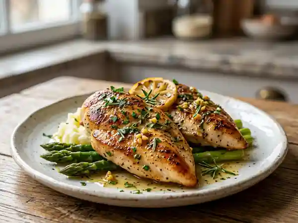 Blancs de poulet aux herbes fraîches et citron, recette facile et savoureuse - Photo de présentation