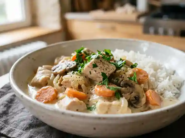 Blanquette de poulet comtoise crémeuse - Photo de présentation