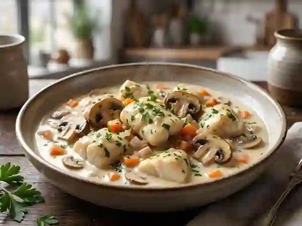 Blanquette de seiche fondante aux champignons - Photo de présentation