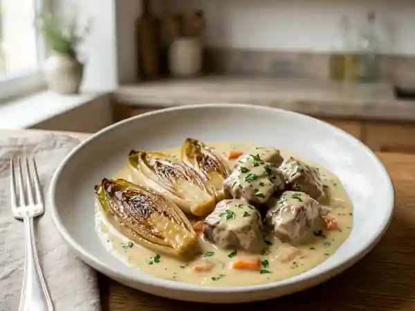 Blanquette de Veau aux Chicons Fondants : Recette Traditionnelle et Savoureuse - Photo de présentation