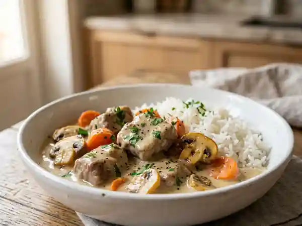 Blanquette de veau fondante et sauce veloutée - Photo de présentation