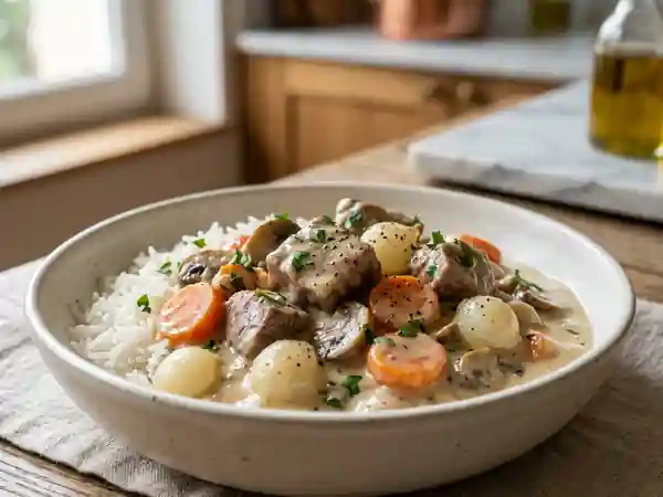 Blanquette de veau fondante et sa sauce veloutée - Photo de présentation