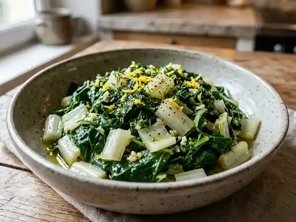 Blettes marinées au citron et huile d'olive : recette fraîche et savoureuse - Photo de présentation