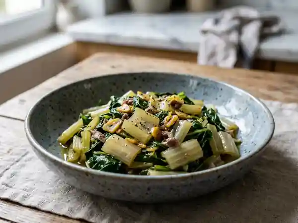 Blettes fondantes à l'ail et anchois - Photo de présentation