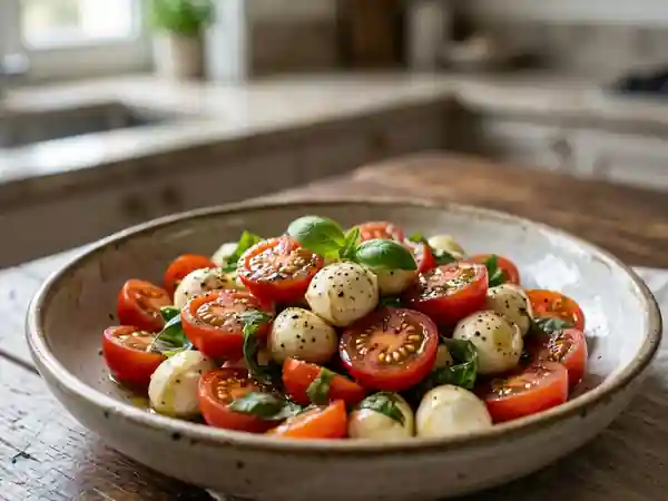 Bocconcini aux tomates fraîches et basilic : recette fraîche et gourmande - Photo de présentation