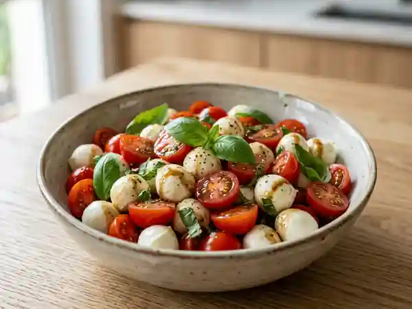 Bocconcini Fondants et Tomates Cerises au Basilic - Photo de présentation