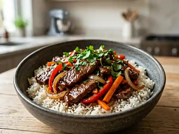 Wok de bœuf fondant aux cinq épices - Photo de présentation