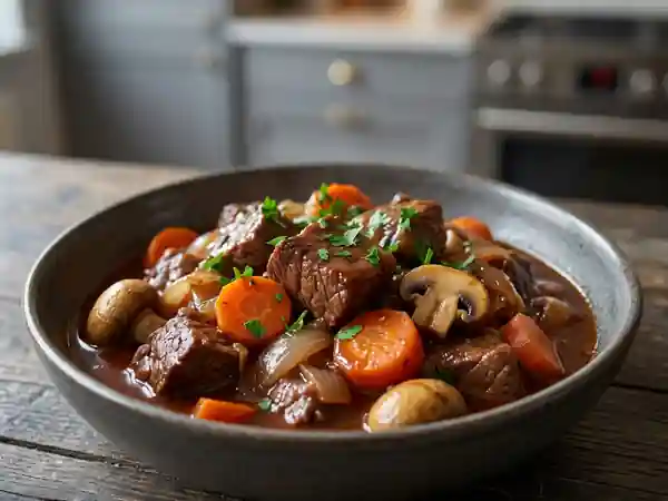 Bœuf bourguignon fondant aux champignons - Photo de présentation