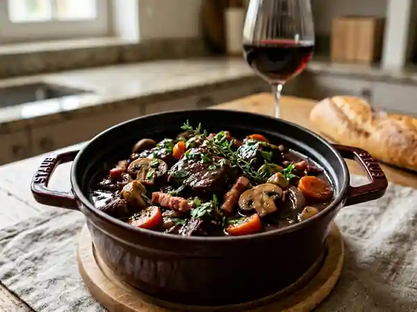 Boeuf bourguignon fondant et sa sauce onctueuse - Photo de présentation