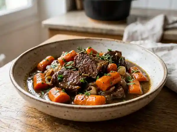 Bœuf braisé fondant aux carottes - Photo de présentation