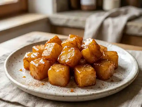 Dés de pommes de terre caramélisés à la cannelle - Photo de présentation