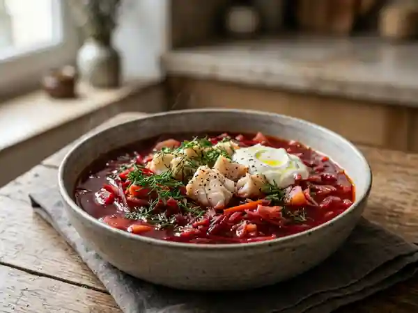 Bortsch Arménien au Cabillaud : Soupe Riche et Savoureuse - Photo de présentation