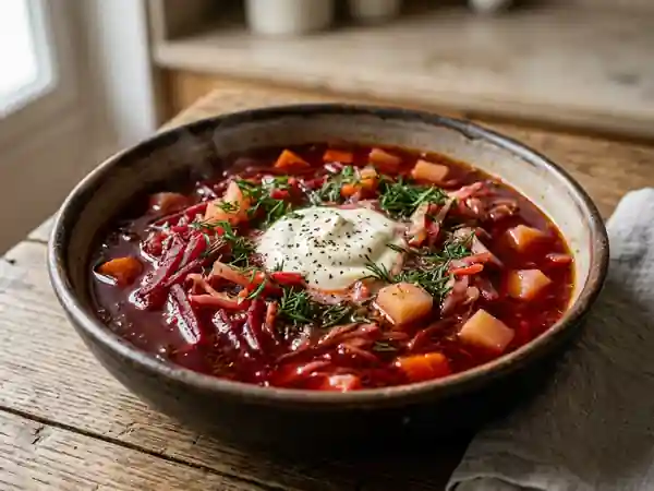 Bortsch Russe Traditionnel : Soupe de Betterave Réconfortante - Photo de présentation