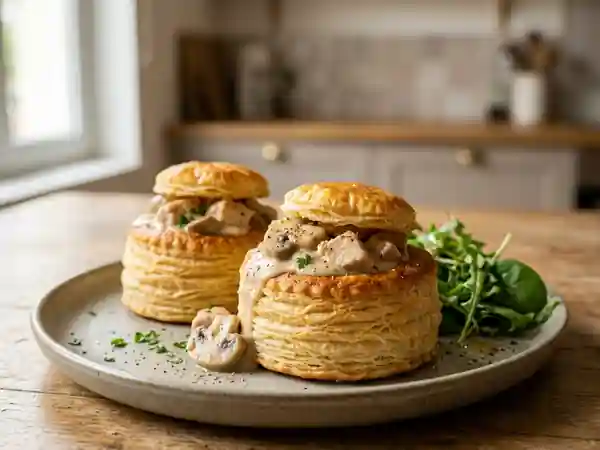 Bouchées à la reine gourmandes au poulet et champignons - Photo de présentation