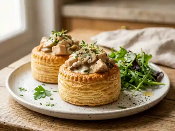 Bouchées à la reine croustillantes au poulet - Photo de présentation