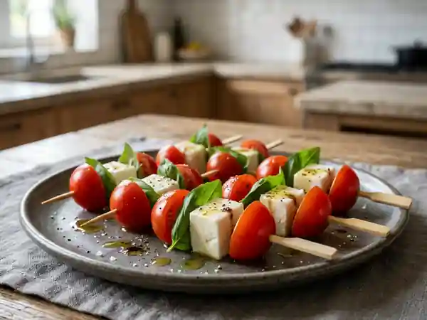 Billes Caprese au basilic frais - Photo de présentation