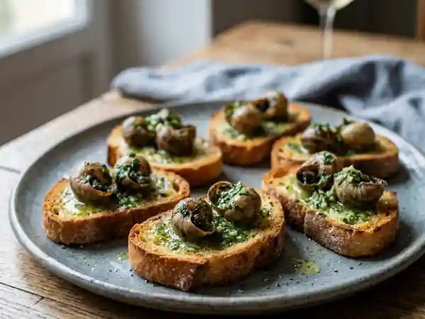 Bouchées apéritives gourmandes aux escargots et beurre persillé - Photo de présentation