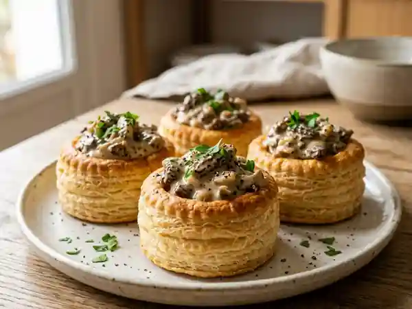 Bouchées croustillantes à la crème de morilles - Photo de présentation