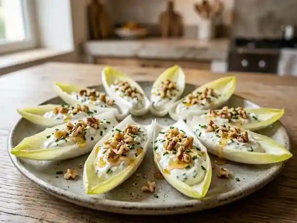 Bouchées d'endives craquantes au miel et noix - Photo de présentation