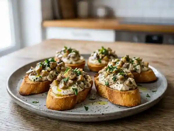Bouchées gourmandes aux champignons et mascarpone : recette facile et rapide - Photo de présentation