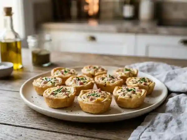 Bouchées croustillantes jambon et fromage frais - Photo de présentation