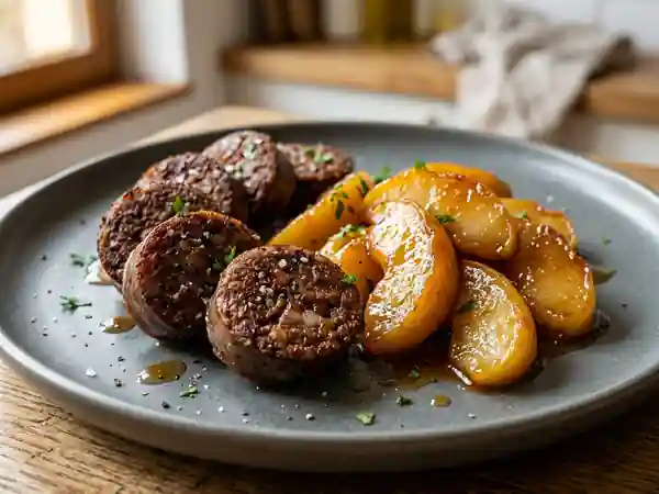Boudin noir croustillant et pommes fondantes - Photo de présentation