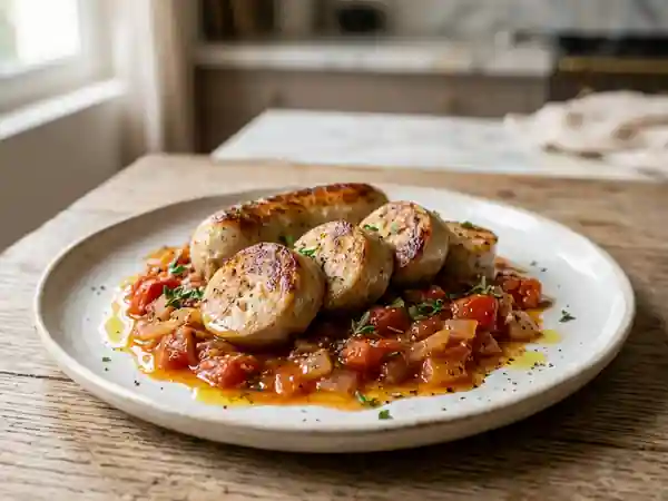Boudins blancs fondants à la provençale - Photo de présentation