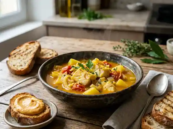 Bouillabaisse de morue fondante au safran - Photo de présentation